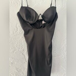 Oh Polly Black Bustier Bodycon Dress